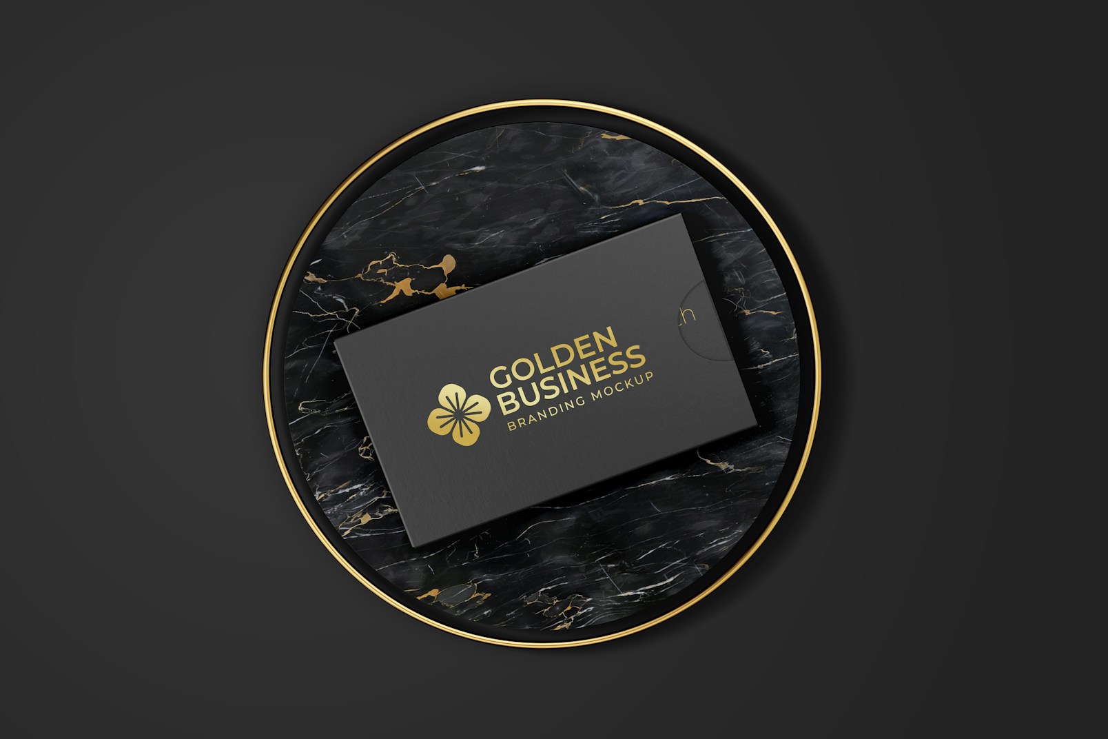 Luxury Business Card Holder Mockup, Top View