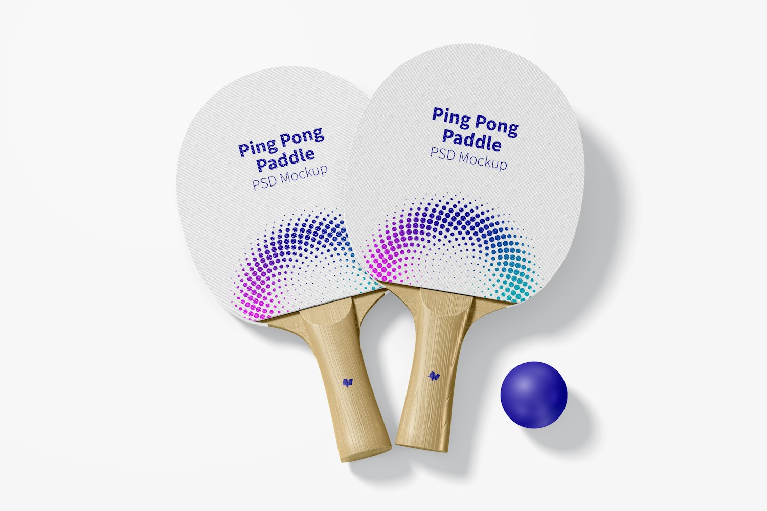 Ping Pong Paddles Mockup, Top View