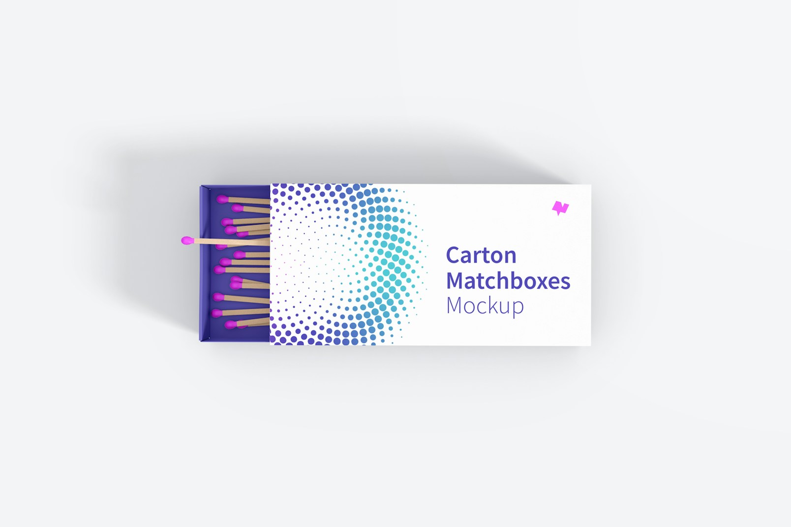 Carton Matchbox Mockup, Top View