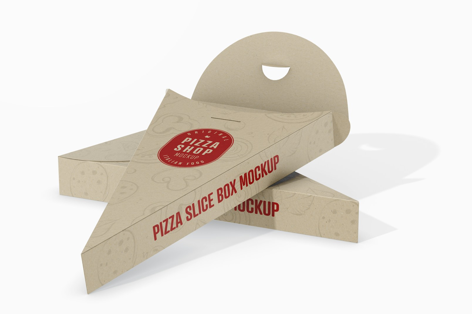 Pizza Slice Boxes Mockup, Leaned
