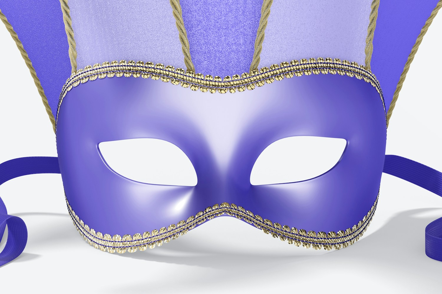 Jester Half-Face Mask Mockup, Front View Jester Half-Face Mask Mockup, Front View