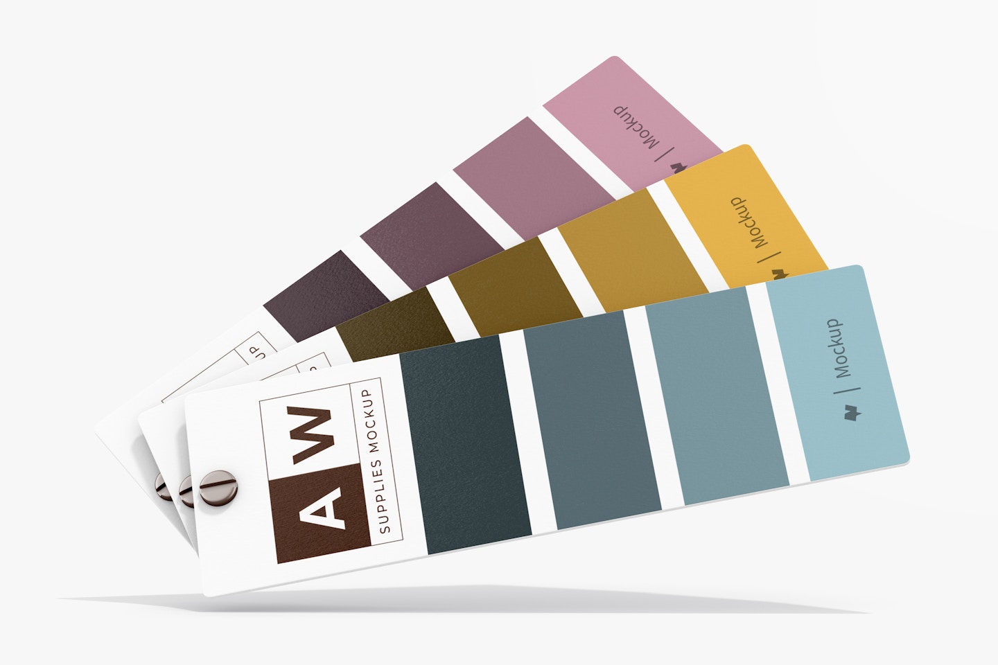 Color Palette Cards PSD Mockup, Side View – Original Mockups