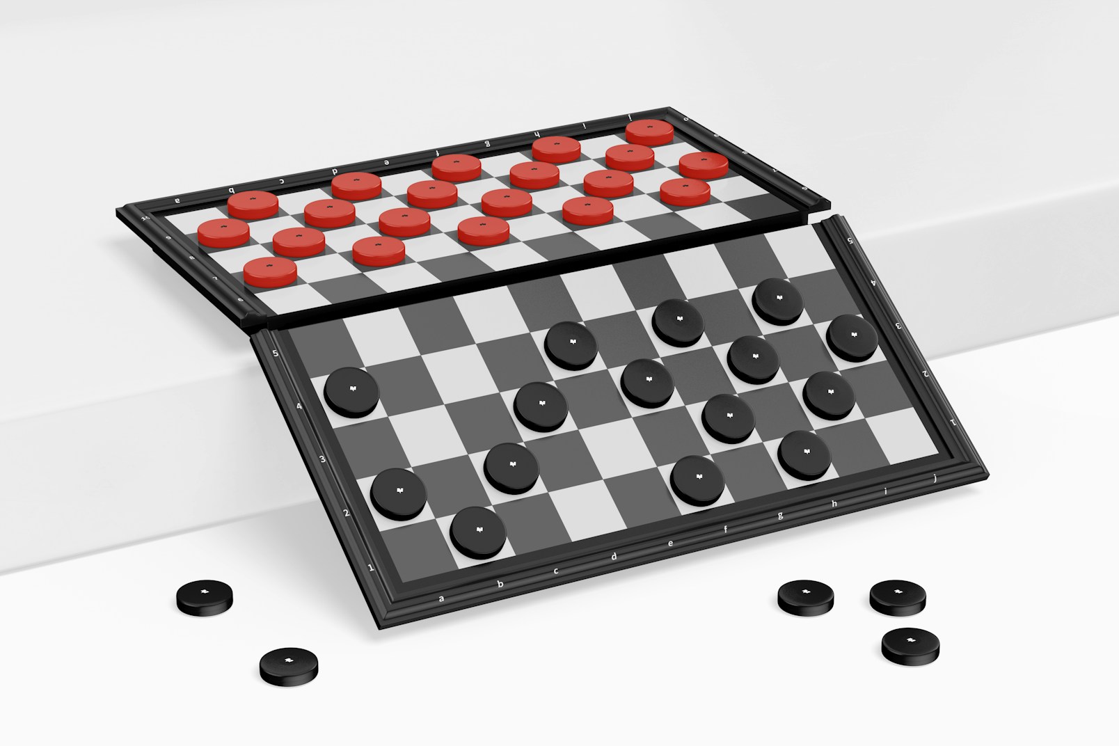 Checkers Board Mockup, Leaned