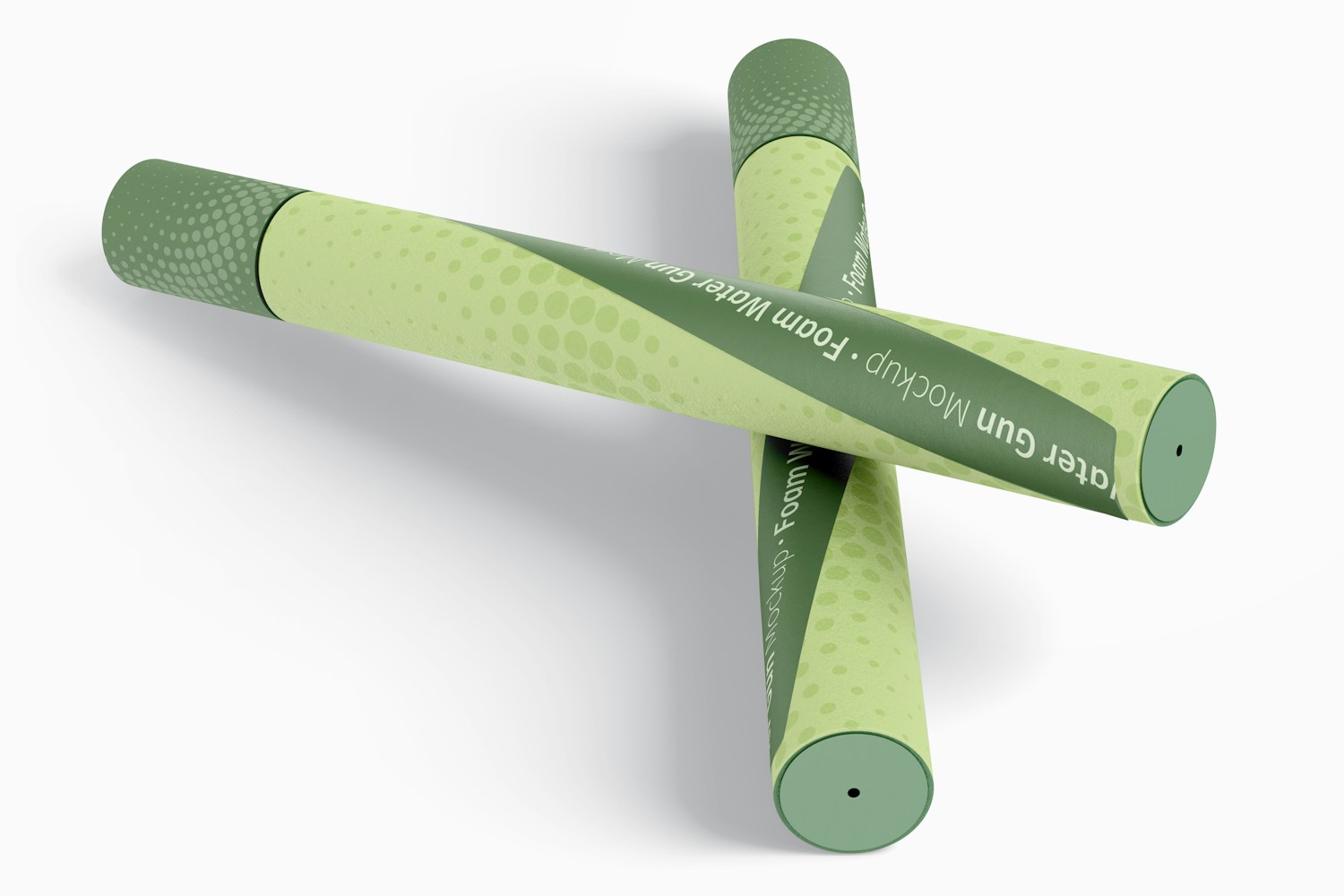 Foam Water Guns Mockup, Perspective Foam Water Guns Mockup, Perspective