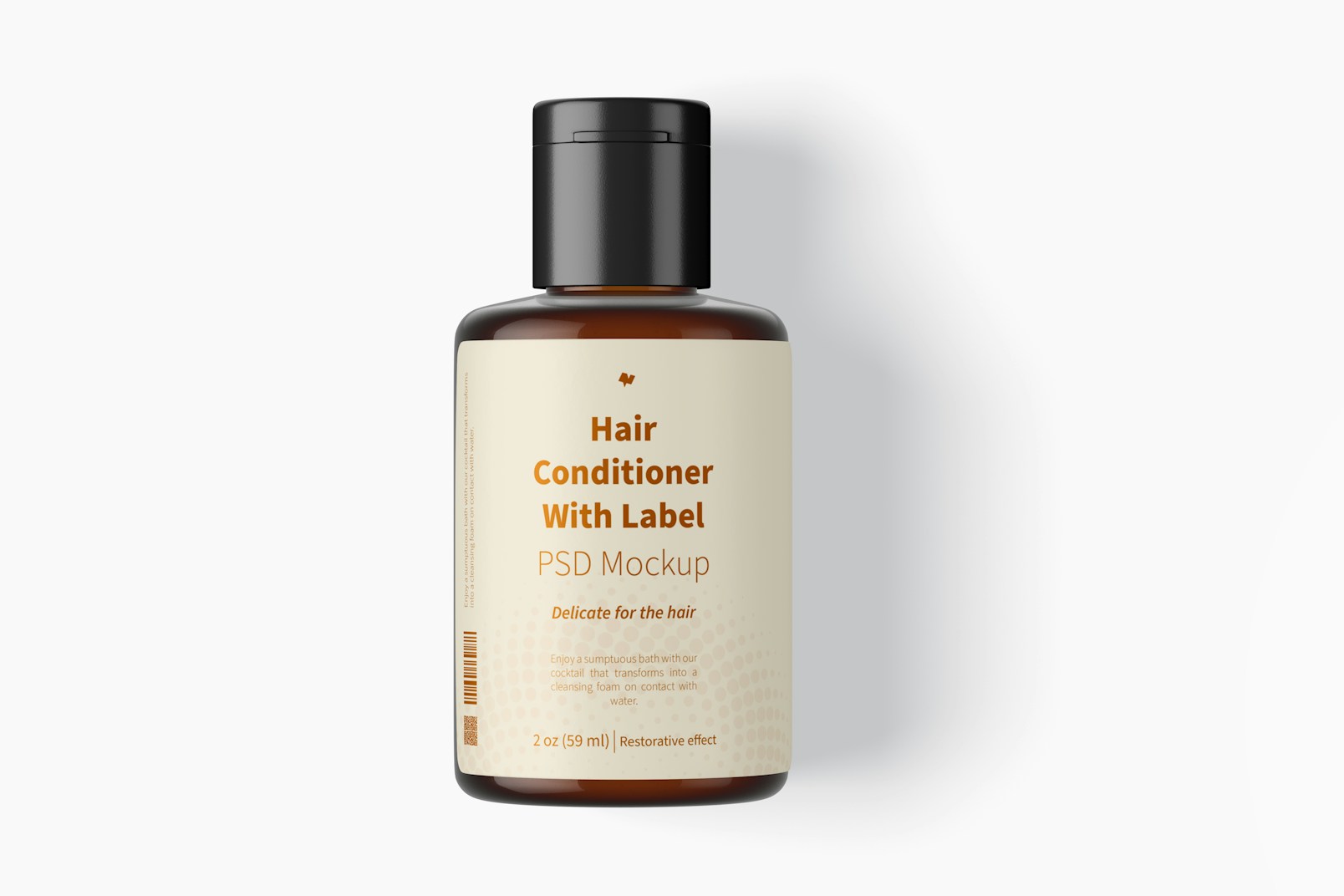 2 Oz Hair Conditioner with Label Mockup, Top View
