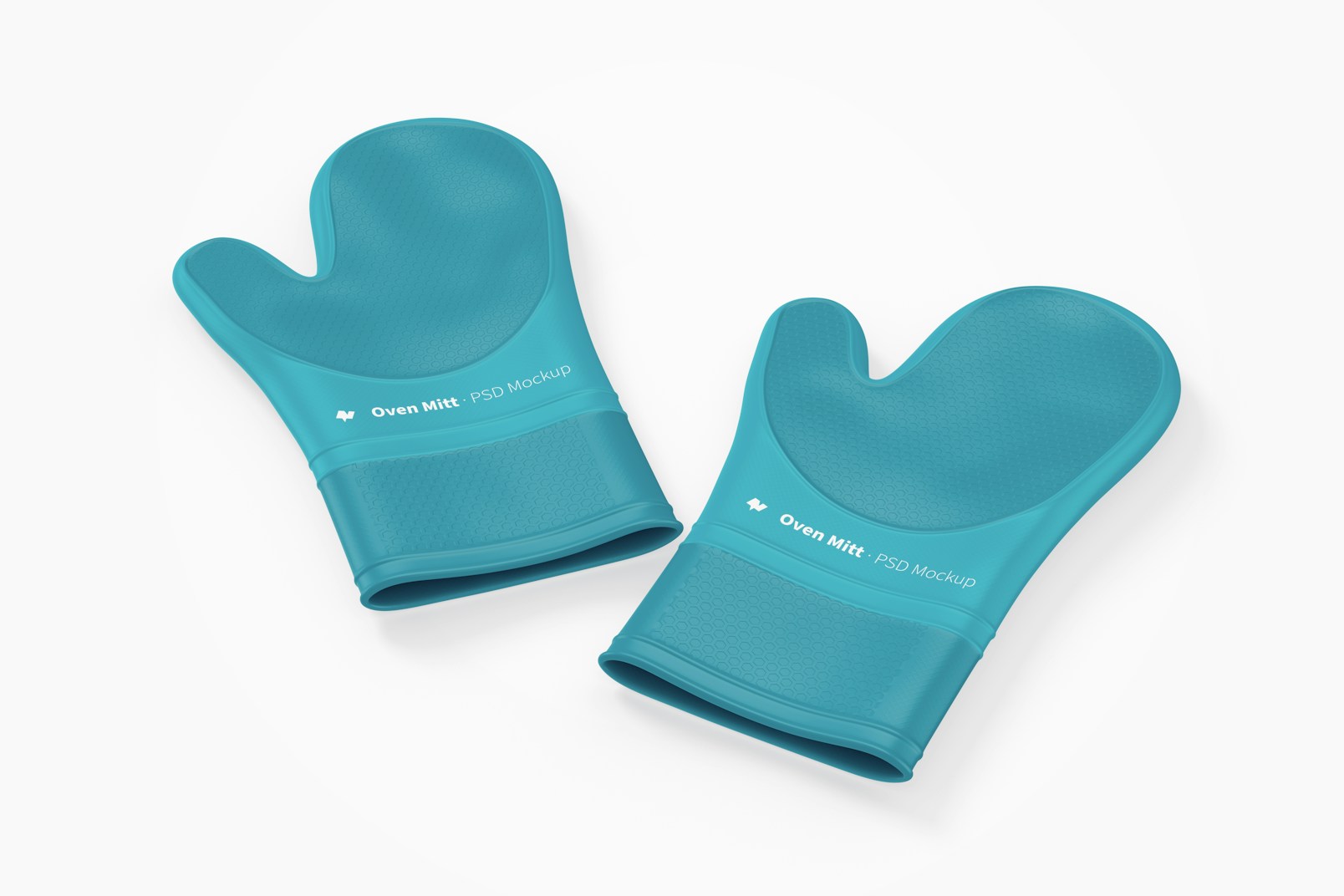 Large Silicone Oven Mitts Mockup, Perspective