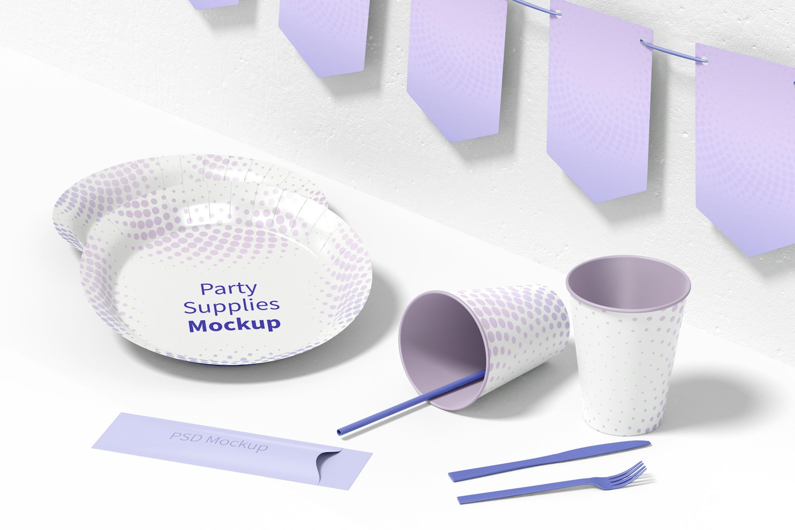 Party Supplies Mockup, Right View