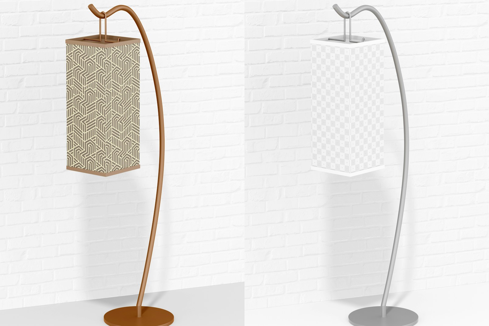 Standing Hook Lamp Shade Mockup, Right View