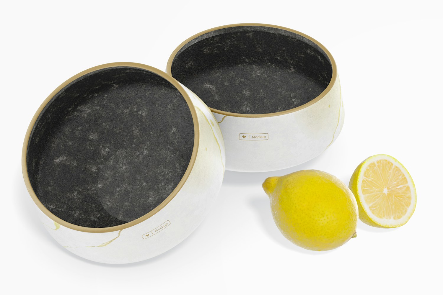 Japanese Style Bowls Mockup, Leaned Japanese Style Bowls Mockup, Leaned