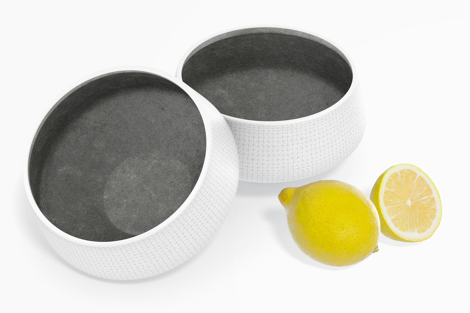 Japanese Style Bowls Mockup, Leaned Japanese Style Bowls Mockup, Leaned