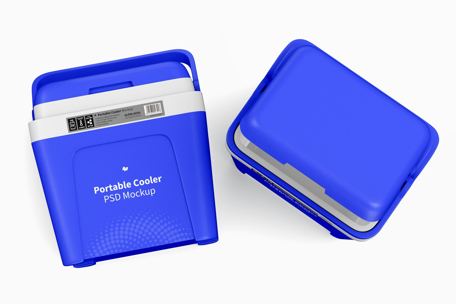 Portable Coolers Mockup, Top View