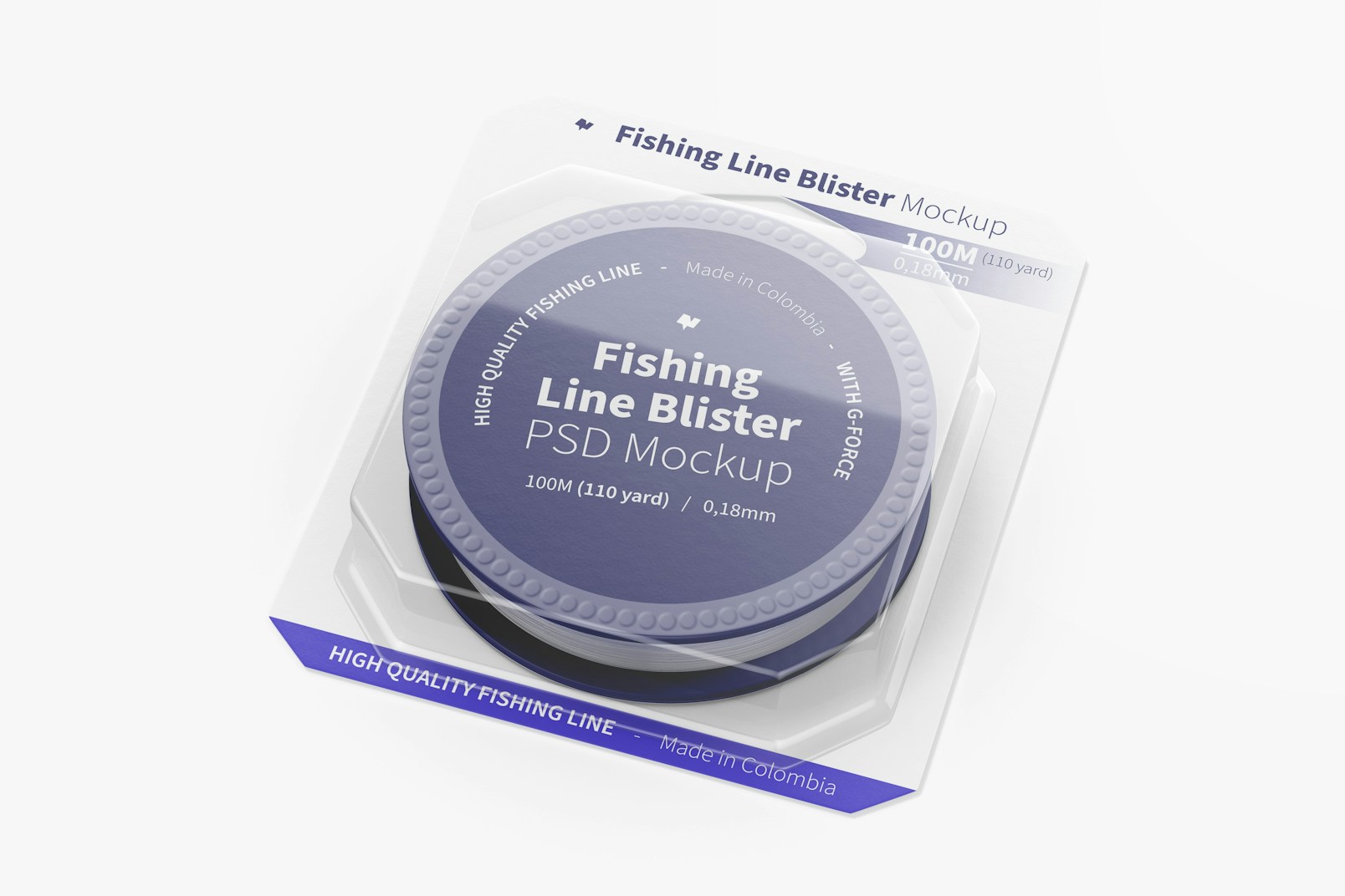 Fishing Line Blister Mockup, Perspective