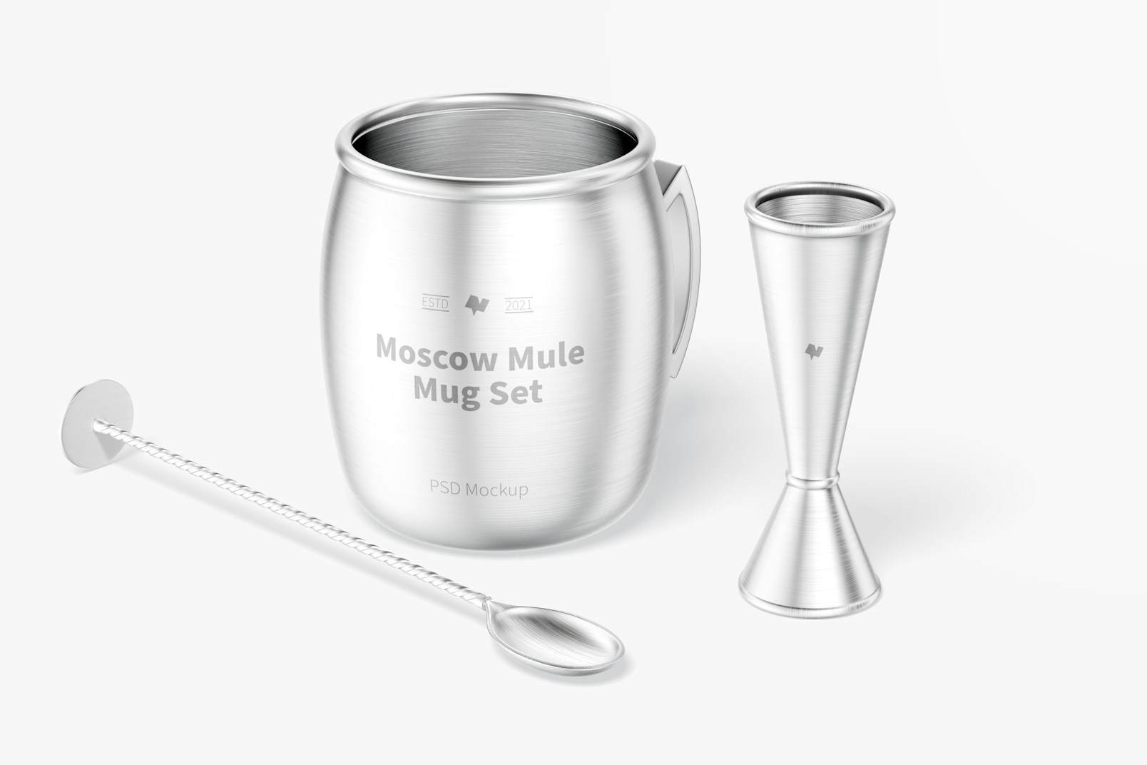 Moscow Mule Mug Set Mockup, Front View