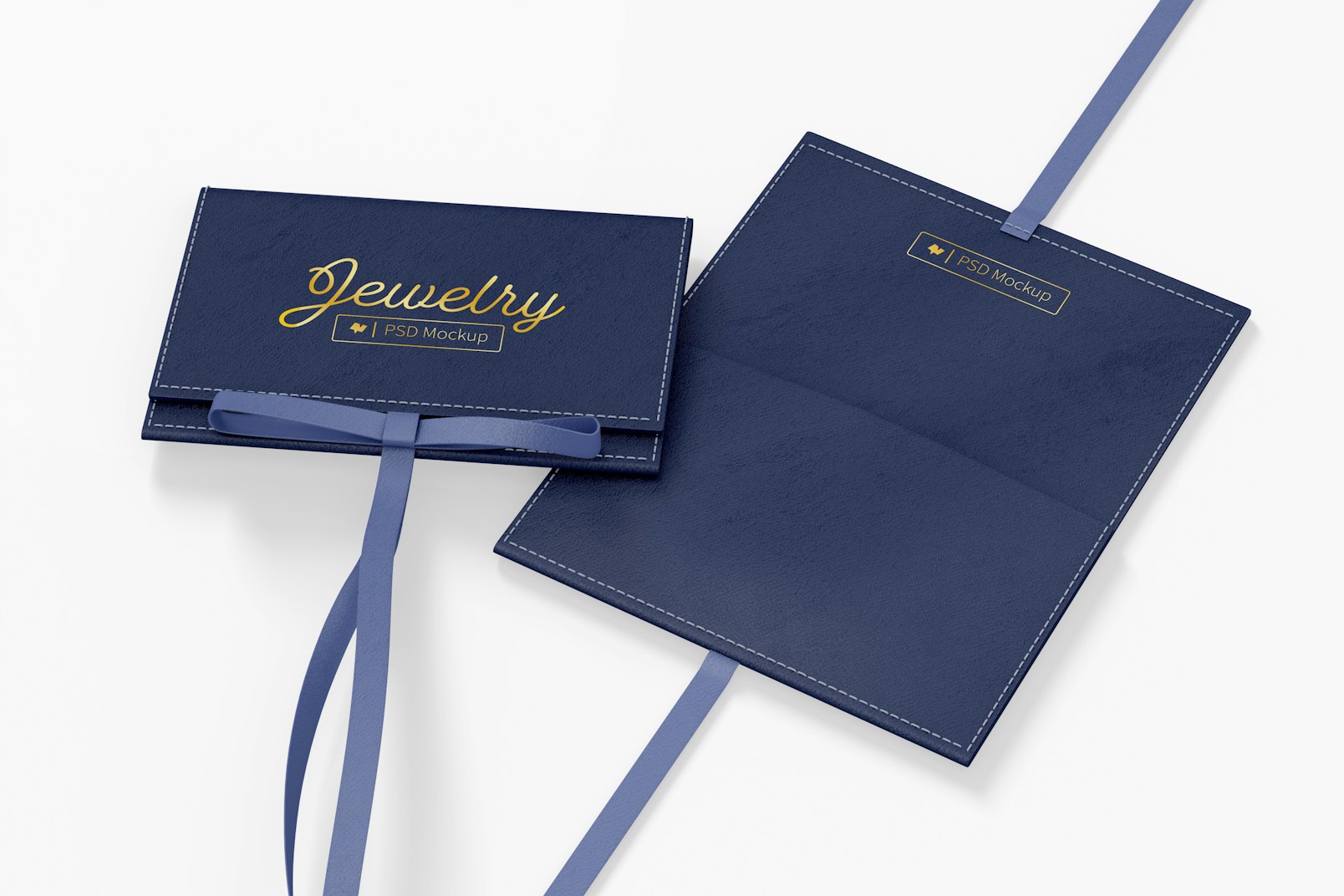 Jewelry Pouches with String Mockup, Closed and Opened