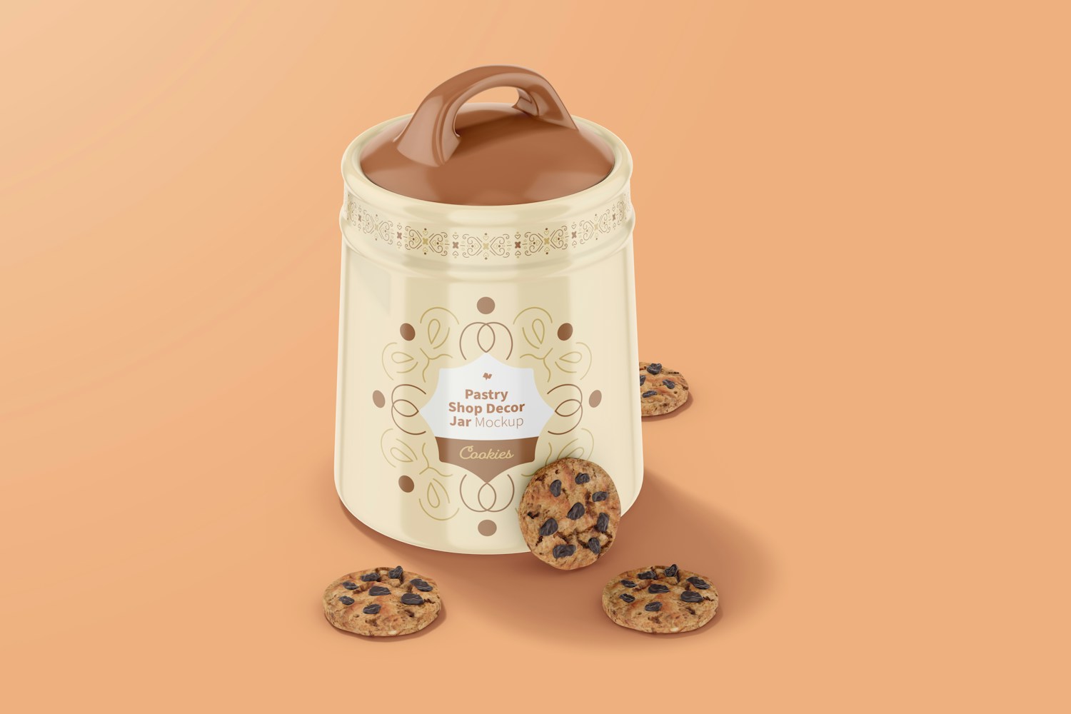 Pastry Shop Decor Jar Mockup, Perspective Pastry Shop Decor Jar Mockup, Perspective