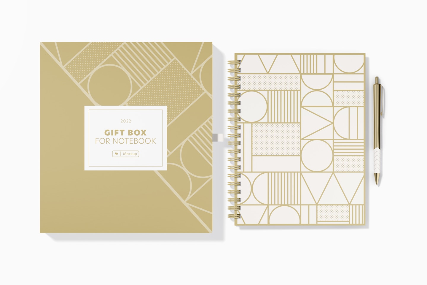 Gift Box for Notebook Mockup, Top View