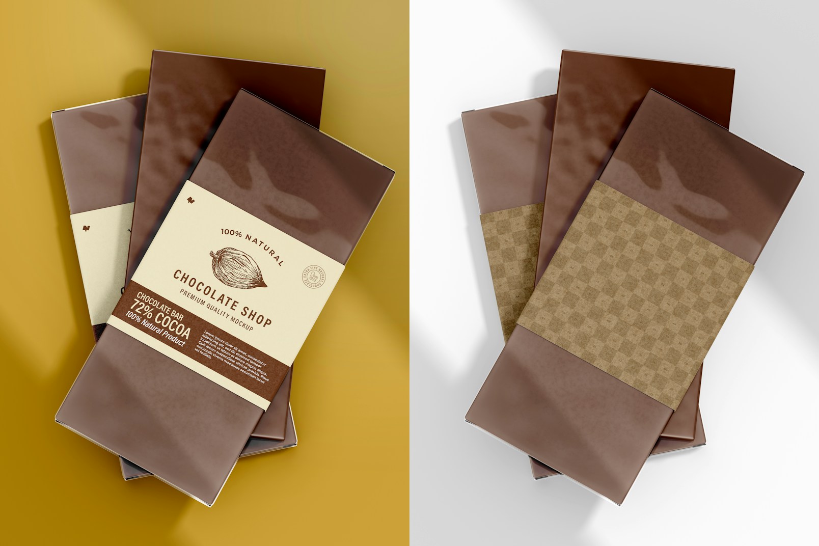 Maqueta de Barras de Chocolate con Etiqueta