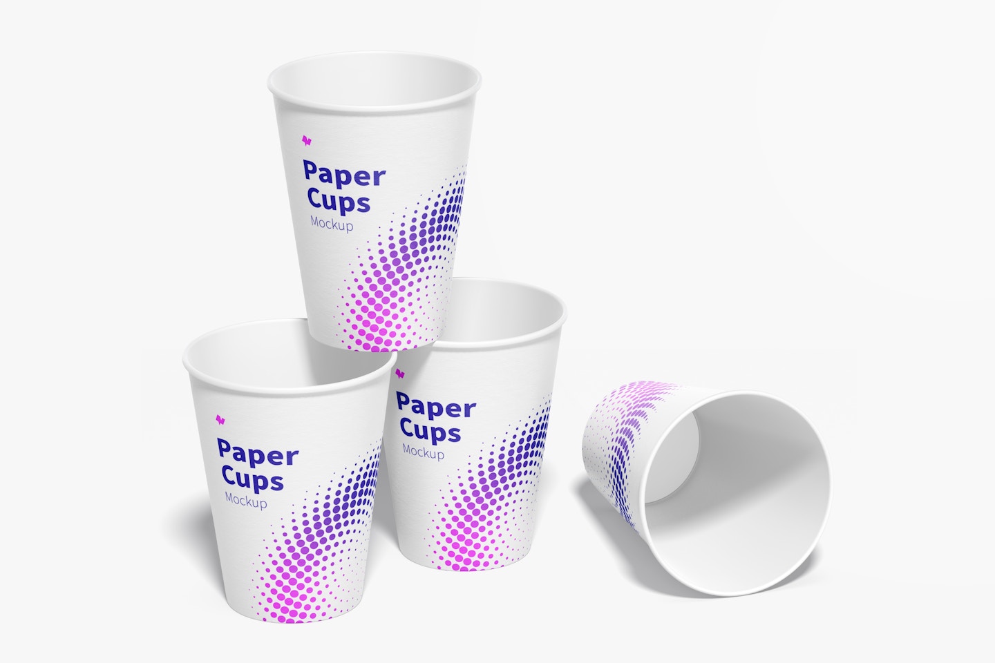 Paper Cup Set Mockup