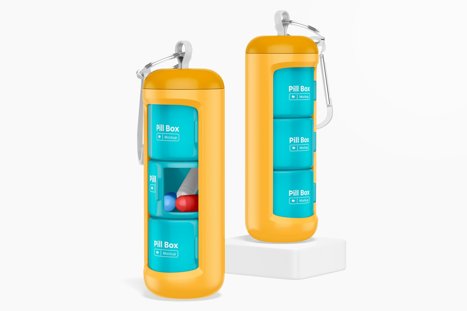 Pill Boxes Keychain Mockup
