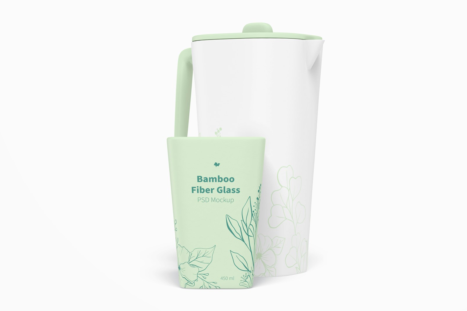 450 ml Bamboo Fiber Glass Mockup