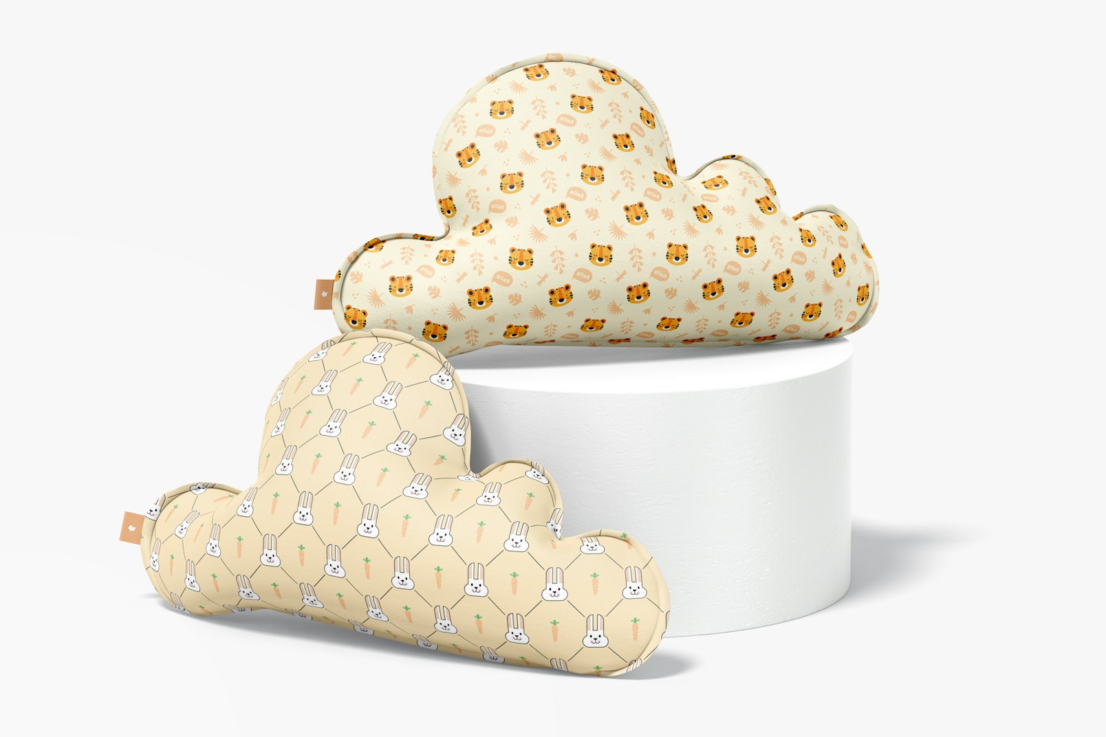 Cloud Pillows Mockup, Front View