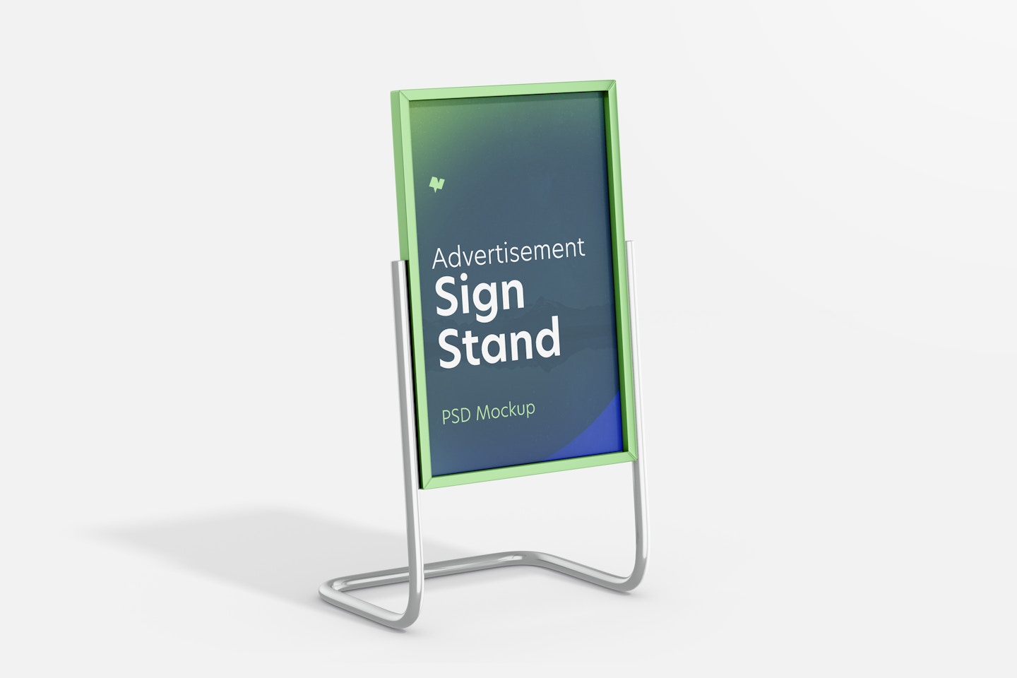 Advertisement Sign Stand Mockup, Perspective