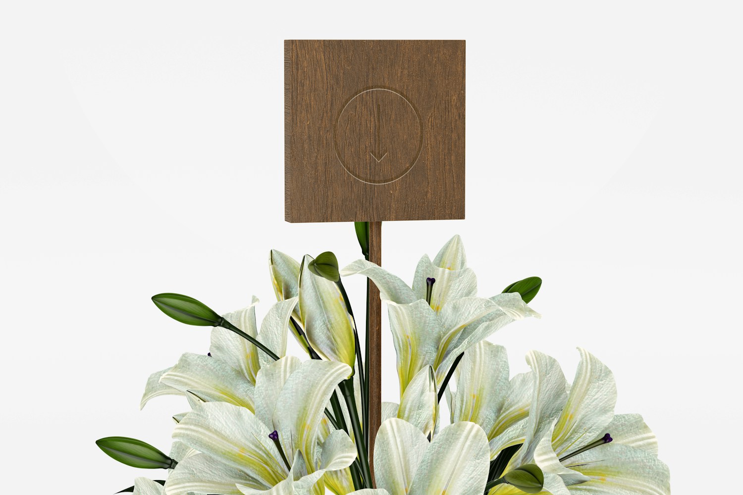 Wedding Table Number Stick Mockup, Front View