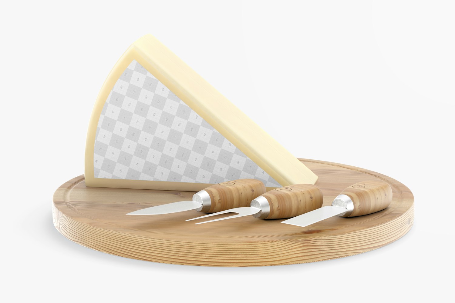Triangle Cheese on Table Mockup