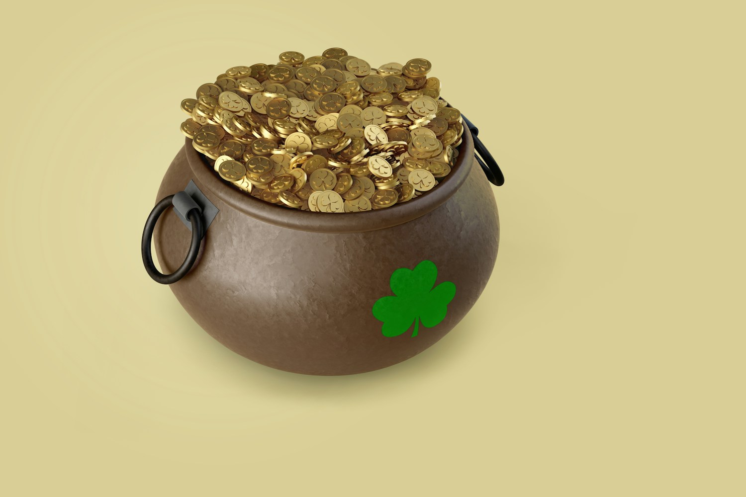 Saint Patrick's day Pot of Gold Mockup, Front View 03