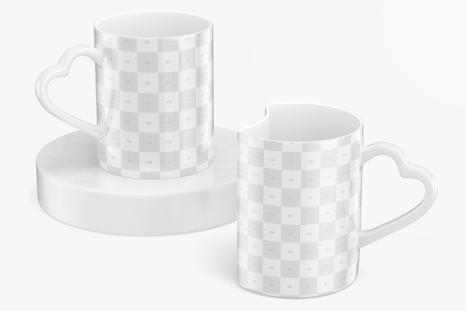 Matching Mugs Mockup, Perspective
