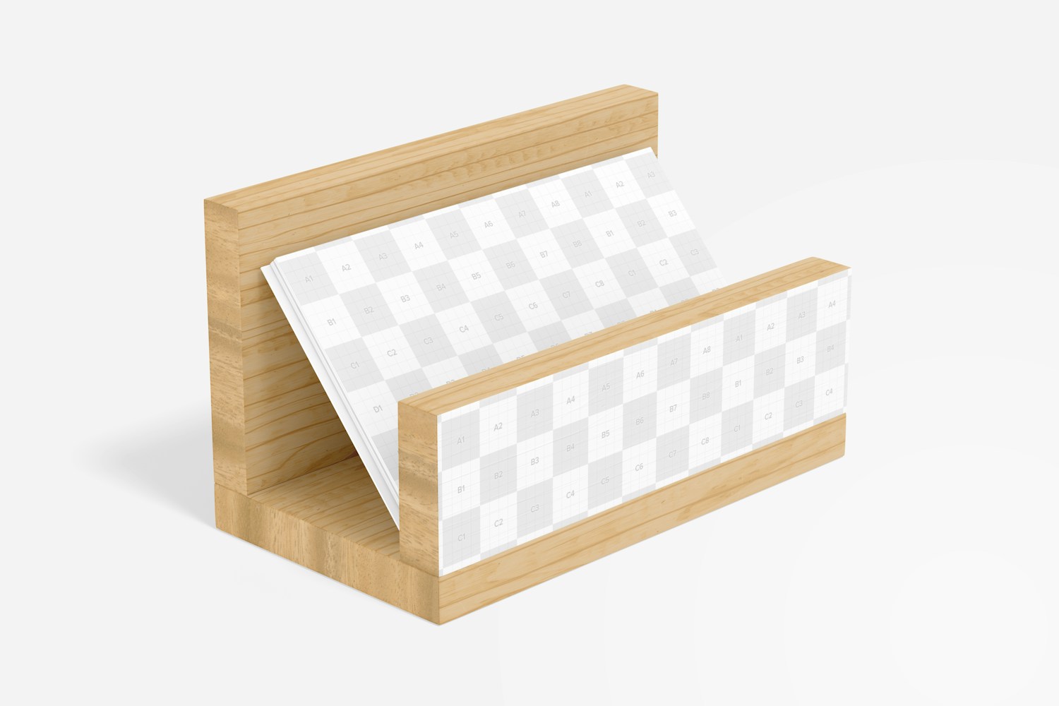 Bamboo Business Card Holder Mockup, Side View