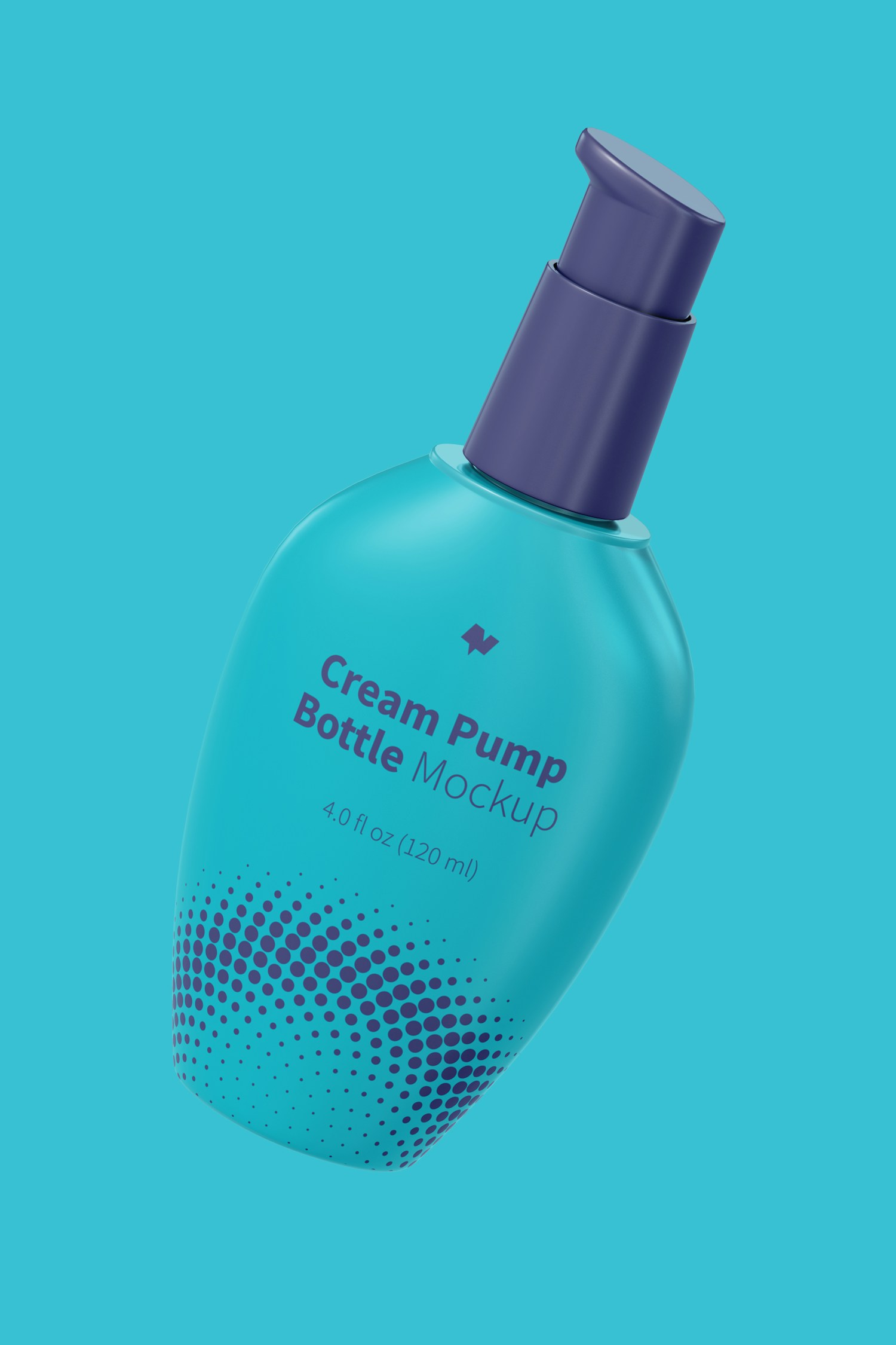 Cream Pump Bottle Mockup, Floating