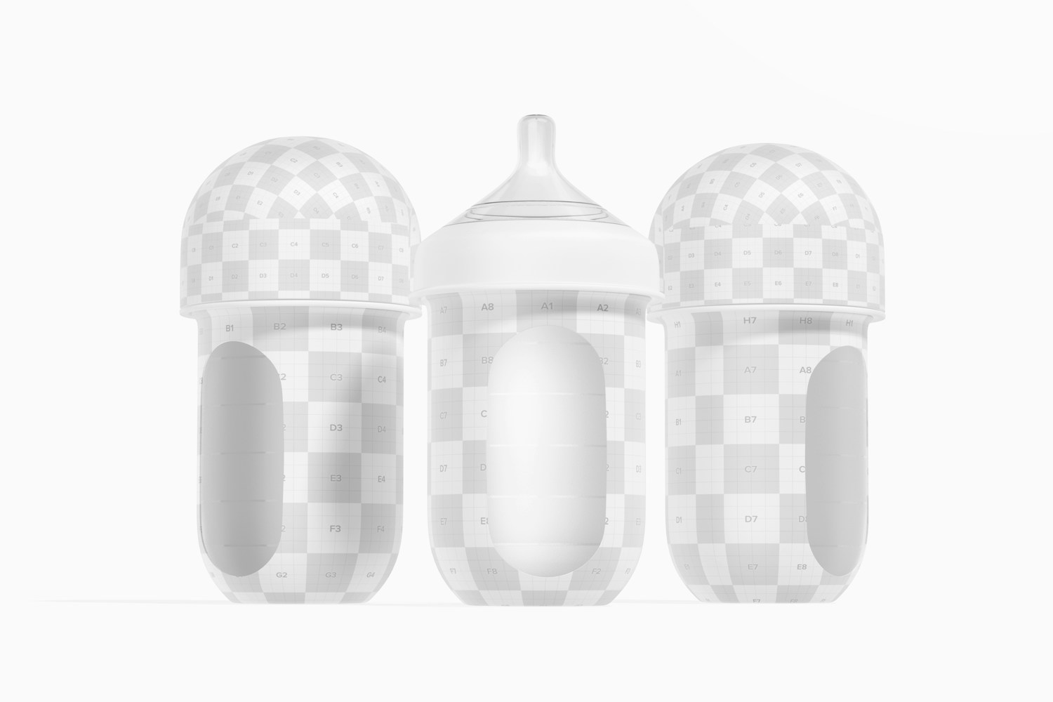 8 oz Silicone Baby Milk Bottles Mockup