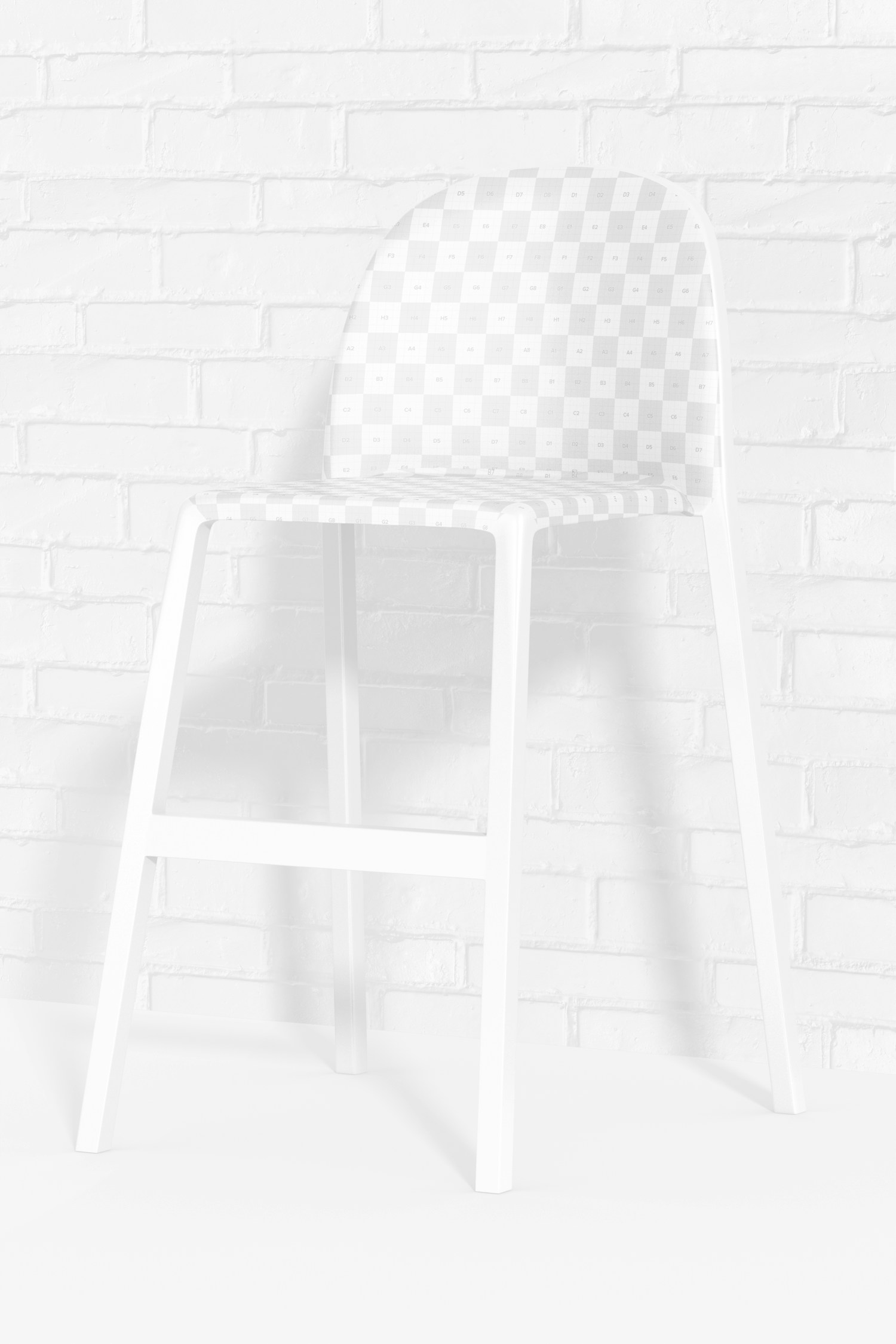 Plastic High Chair for Kids with Wall Mockup