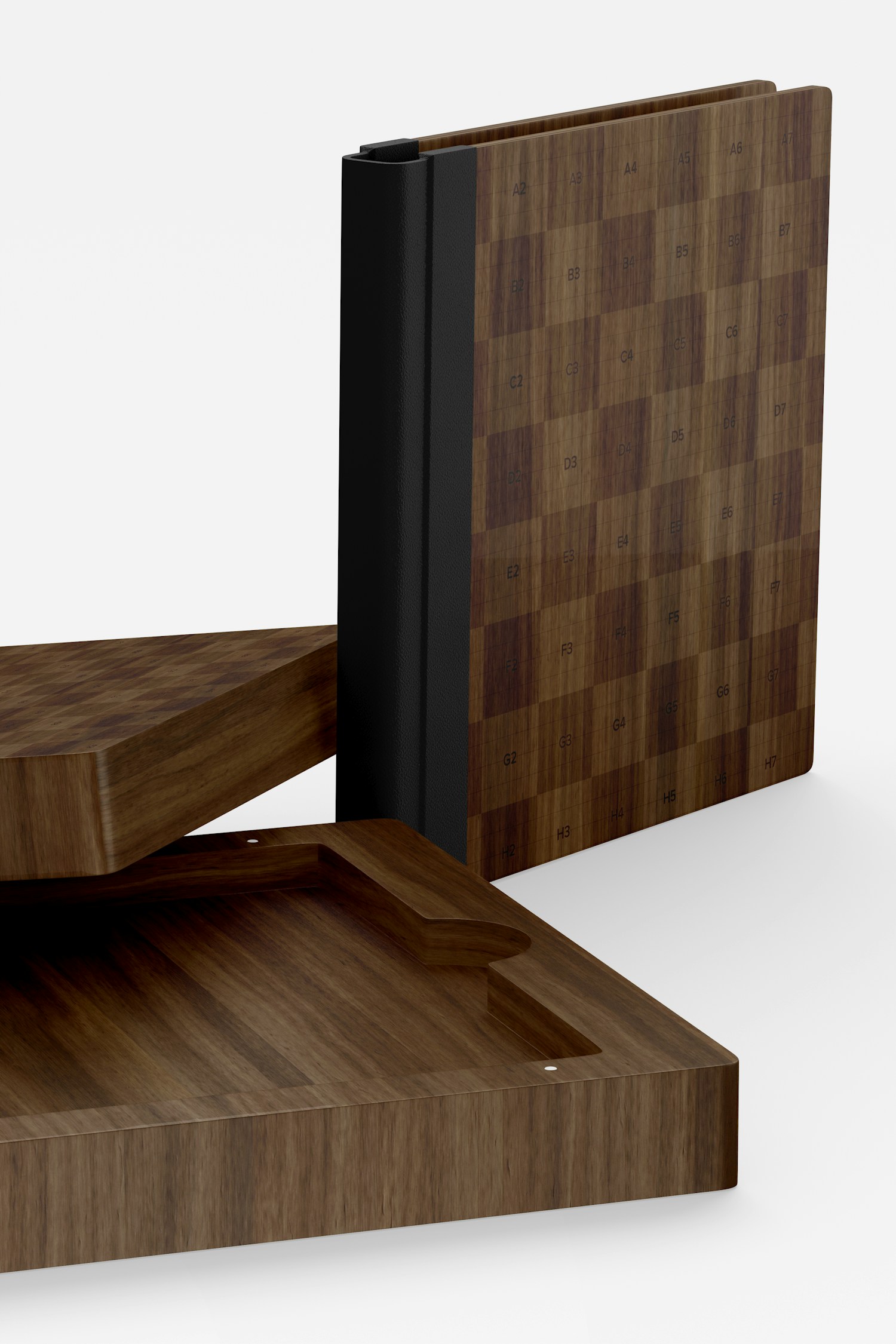Wood Case for Notebook Mockup, Standing