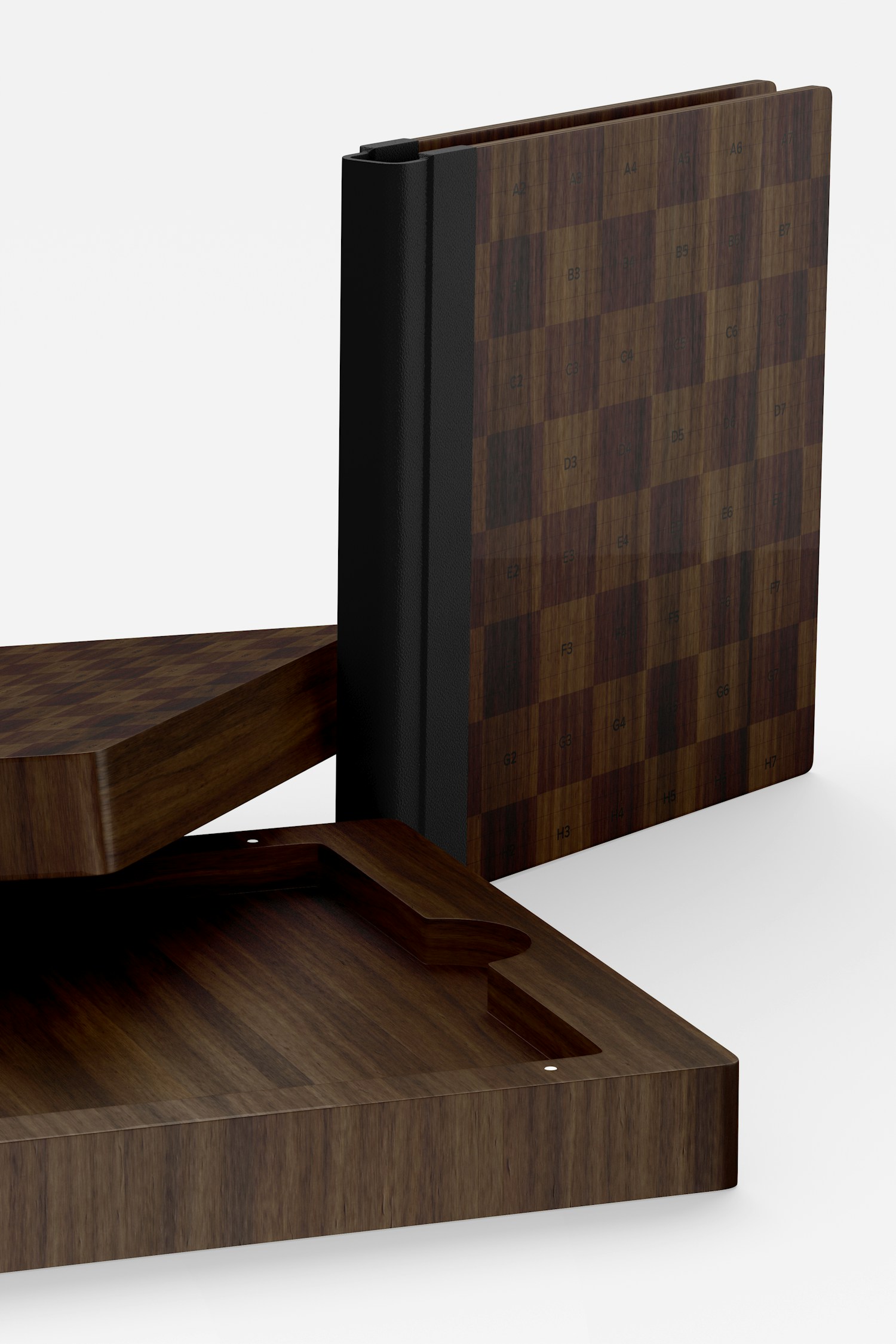 Wood Case for Notebook Mockup, Standing
