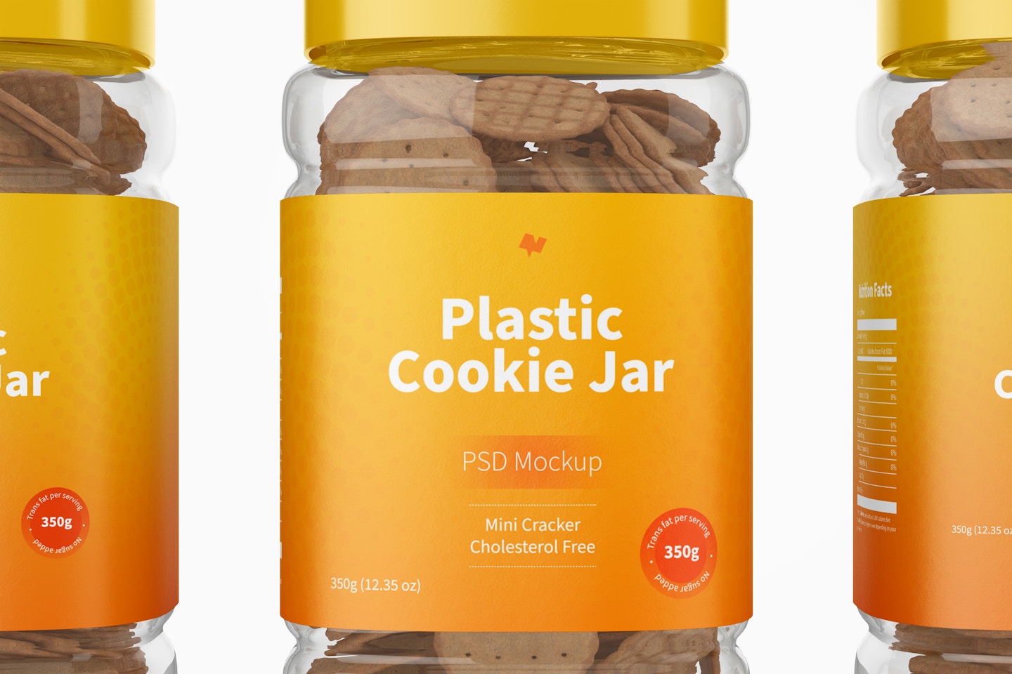 Plastic Cookie Jar Mockup, Close Up