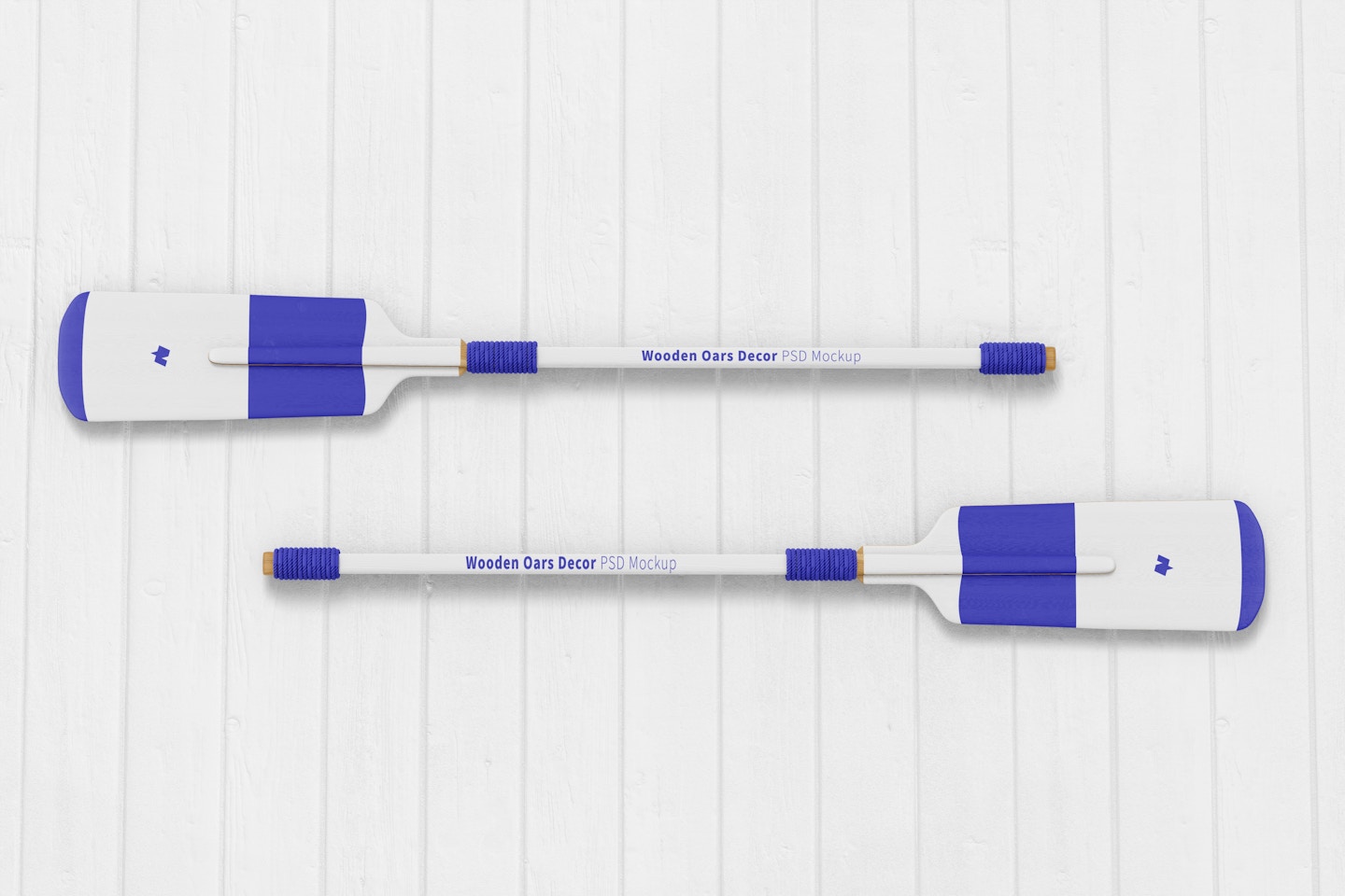 Wooden Oars Decor Mockup, Front View