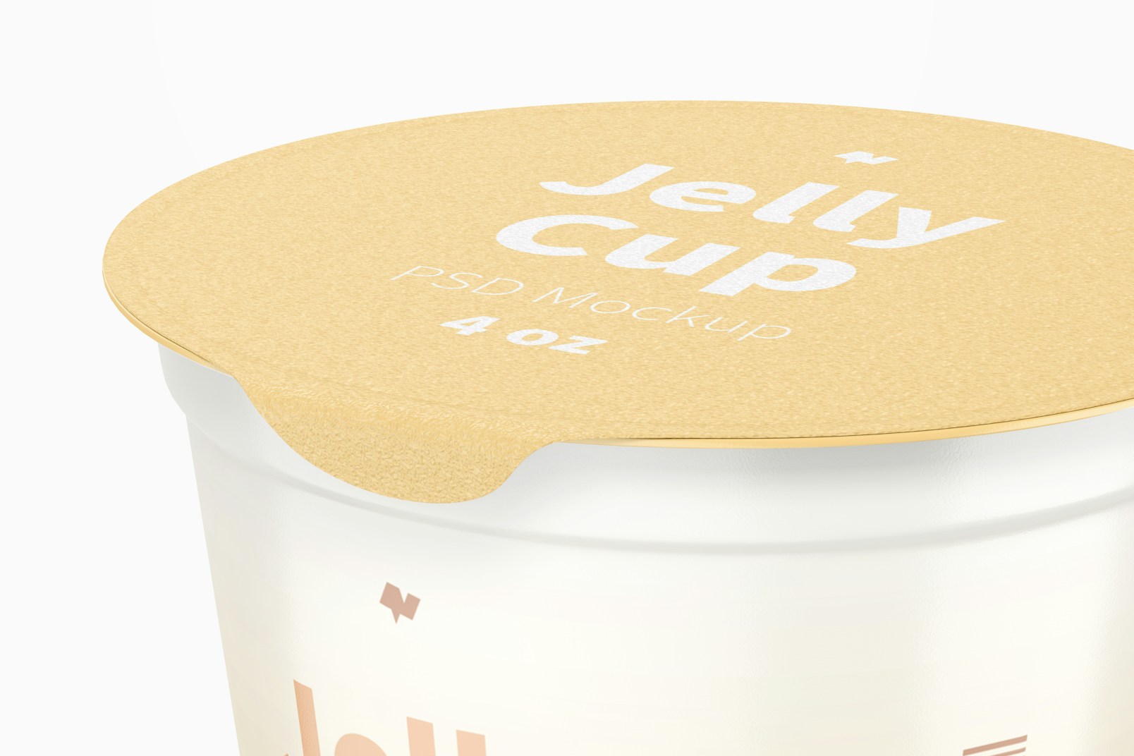 4 Oz Jelly Cup Mockup, Close Up