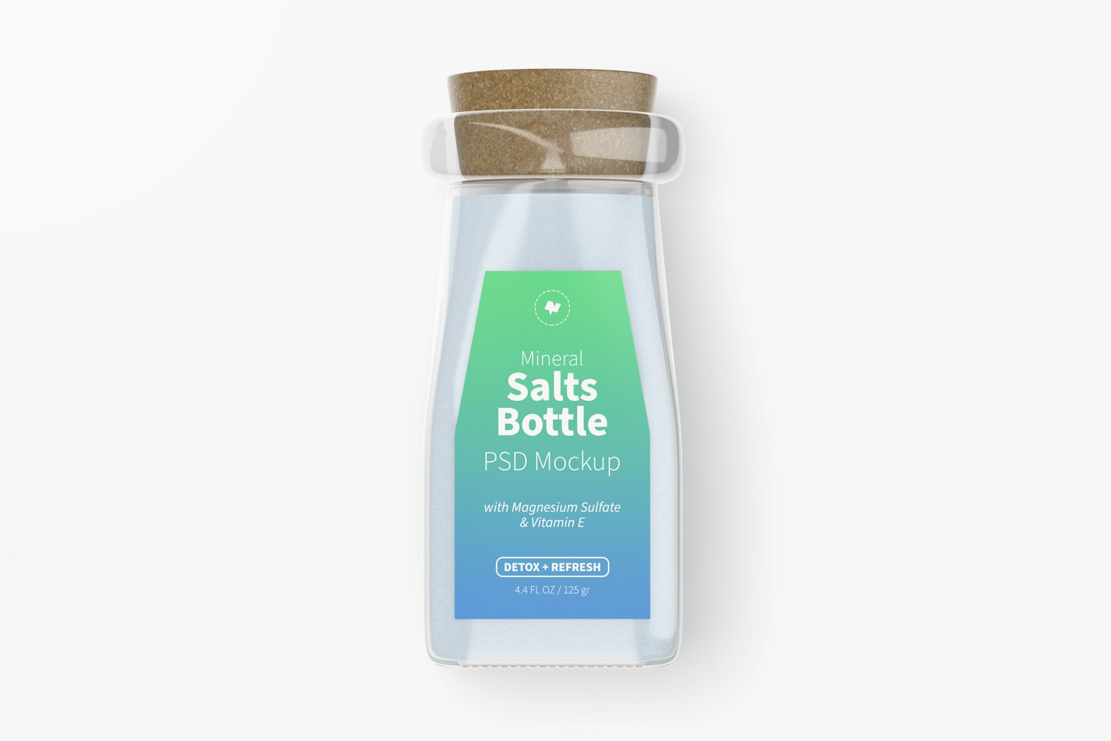 Mineral Salts Bottle Mockup, Top View
