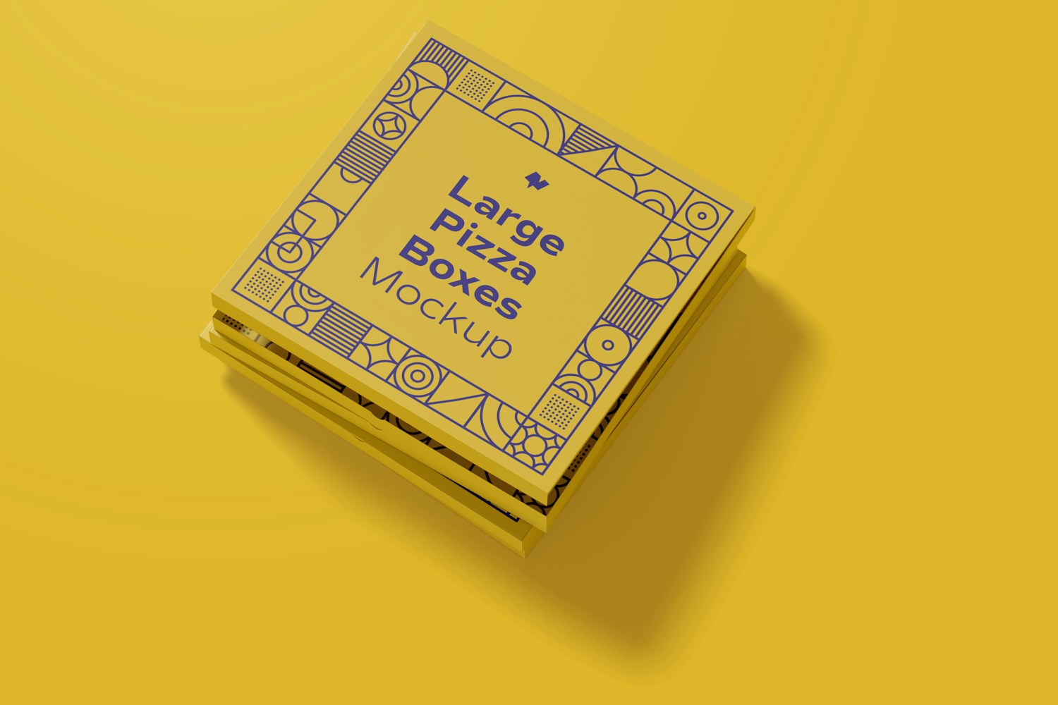Large Pizza Boxes Mockup, Top View
