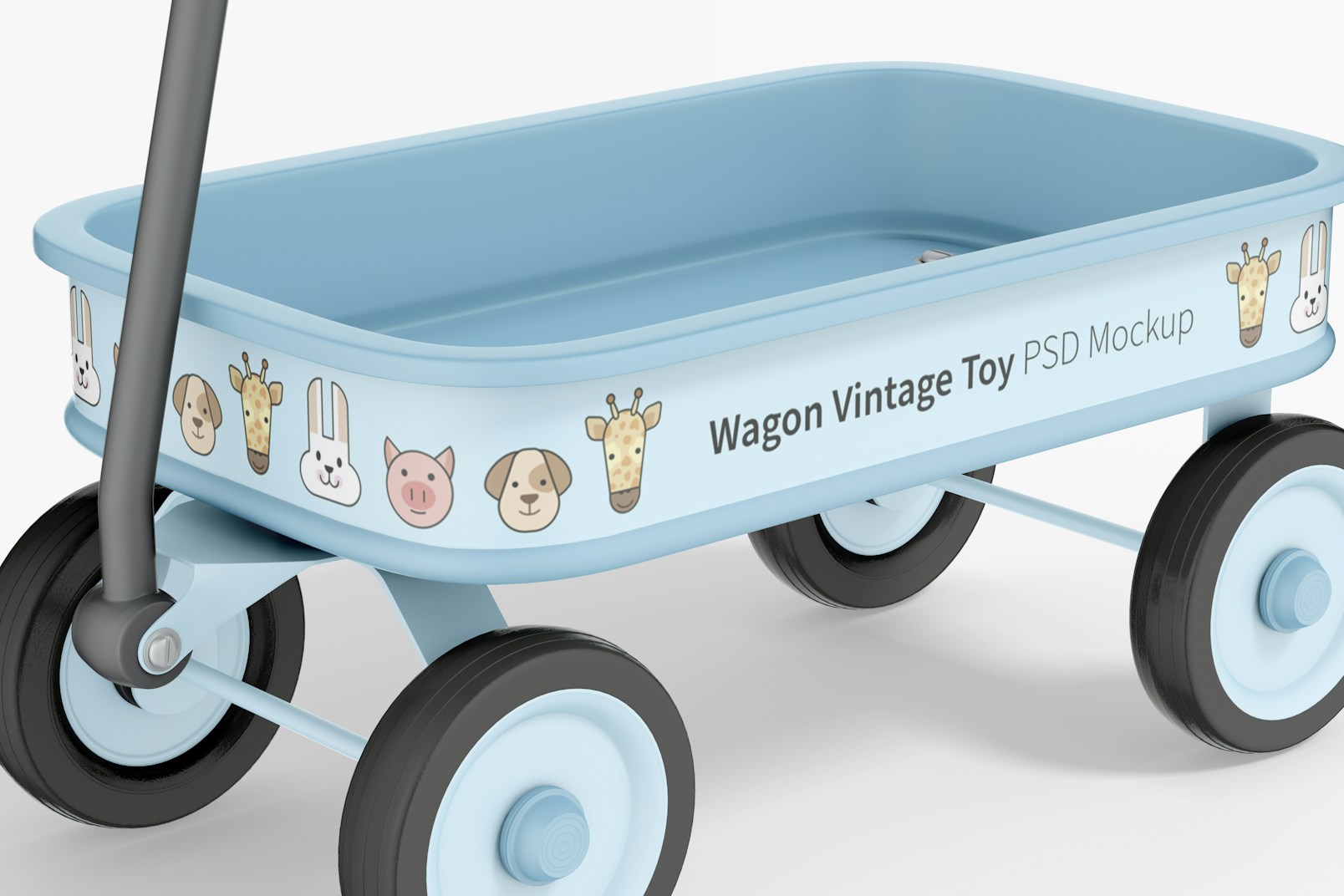 Wagon Vintage Toy Mockup, Close Up