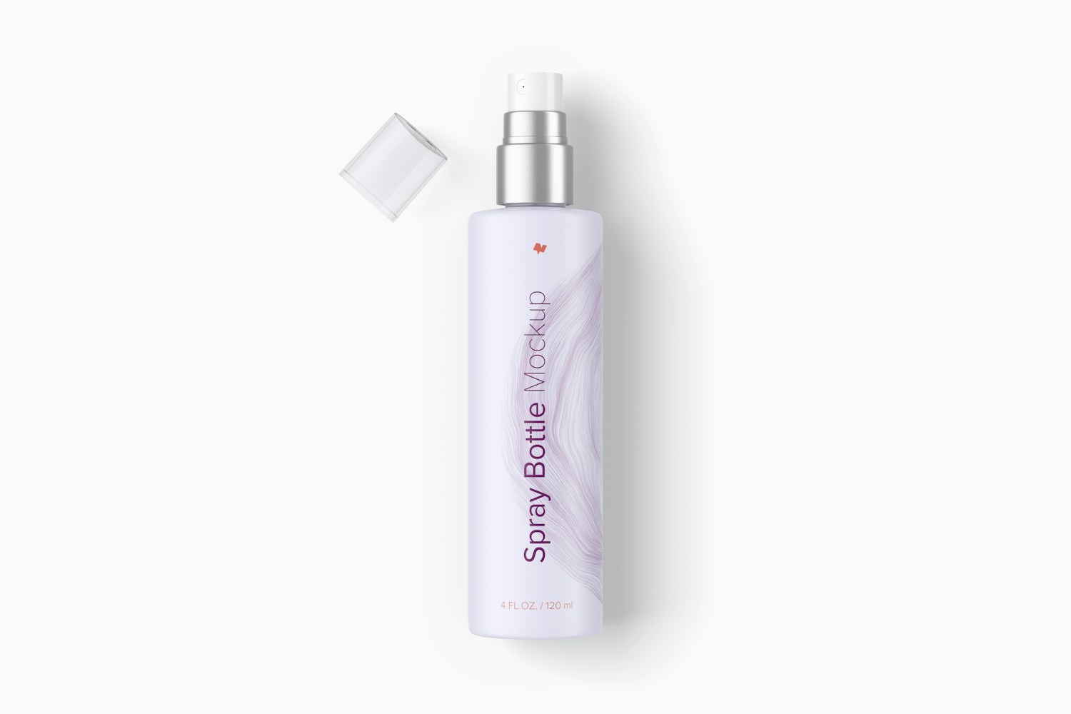 4 Oz Spray Bottle Mockup, Top View Opened 4 Oz Spray Bottle Mockup, Top View Opened