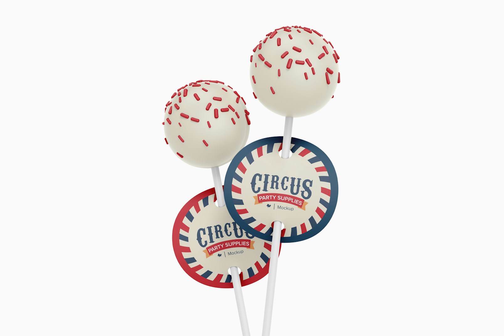 Cake Pops with Tag Mockup, Front View