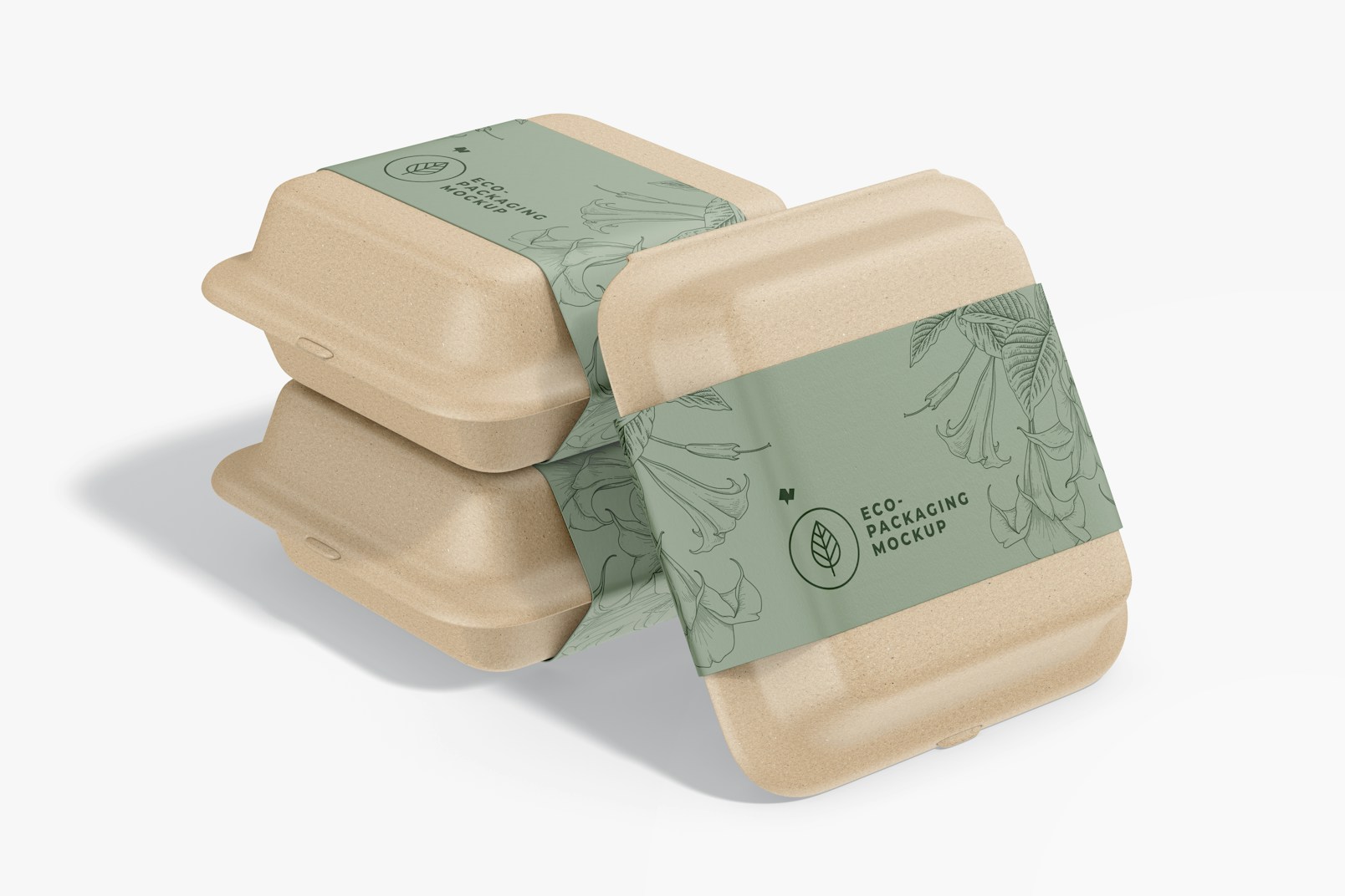 Eco Square Food Container Set Mockup