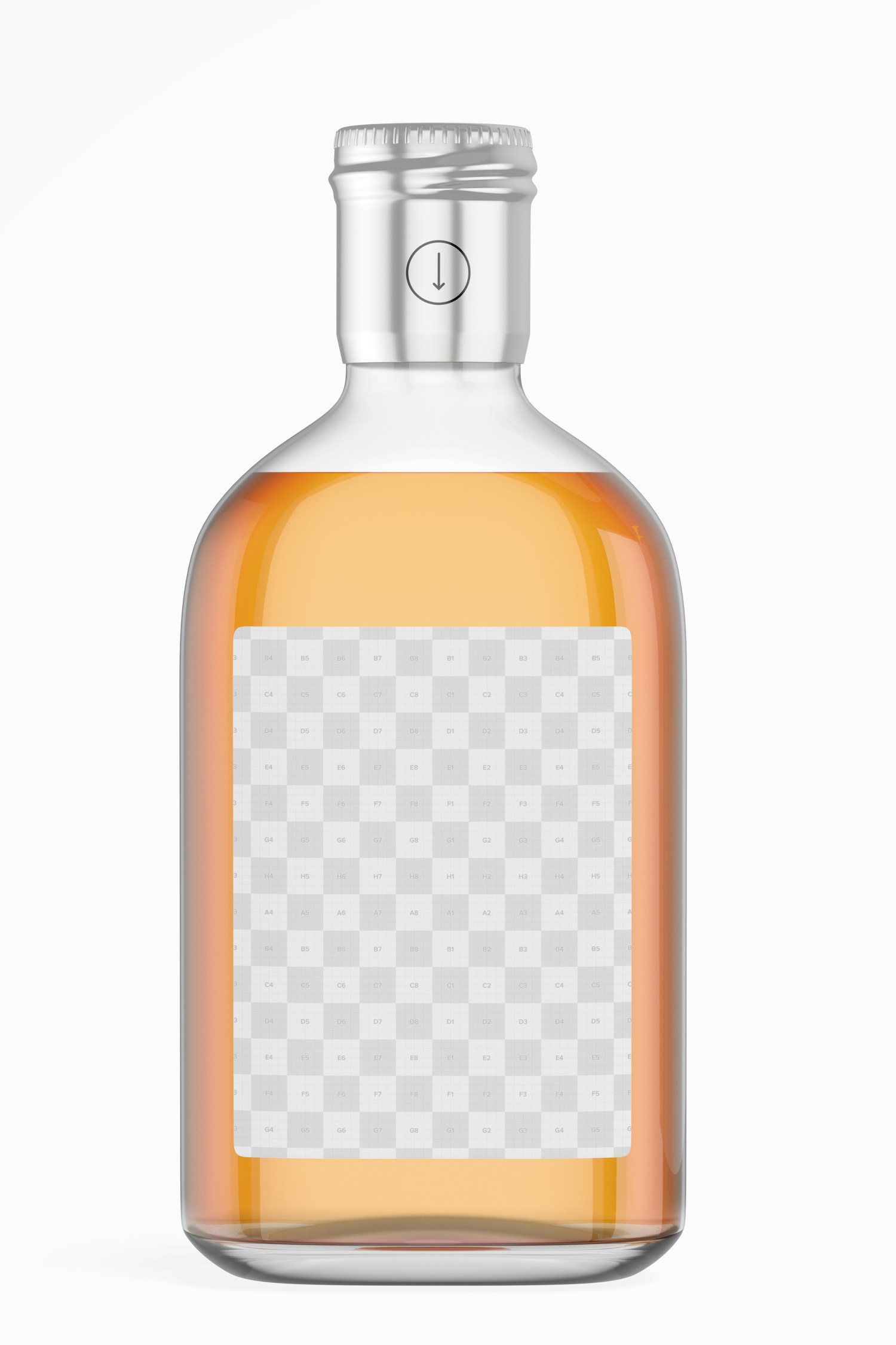 200 ml Whisky Bottle Mockup, Front View