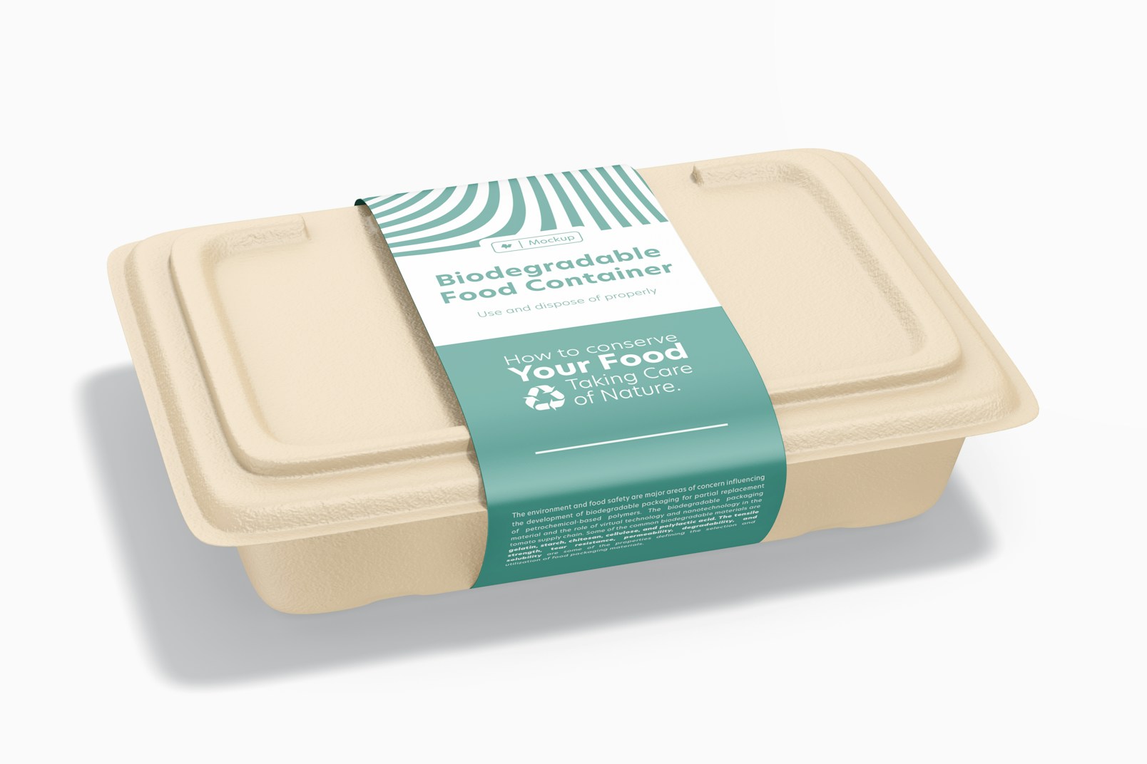 Biodegradable Food Containers Mockup, Perspective View
