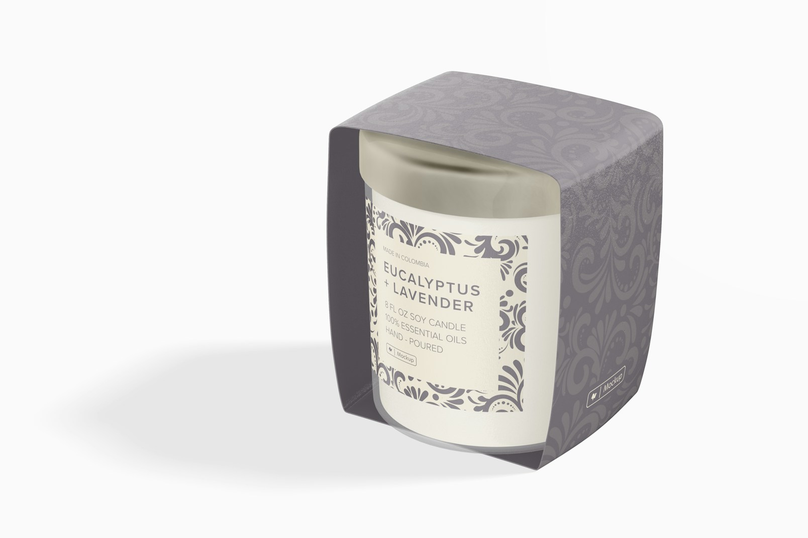 Glass Candle Jar with Label Mockup