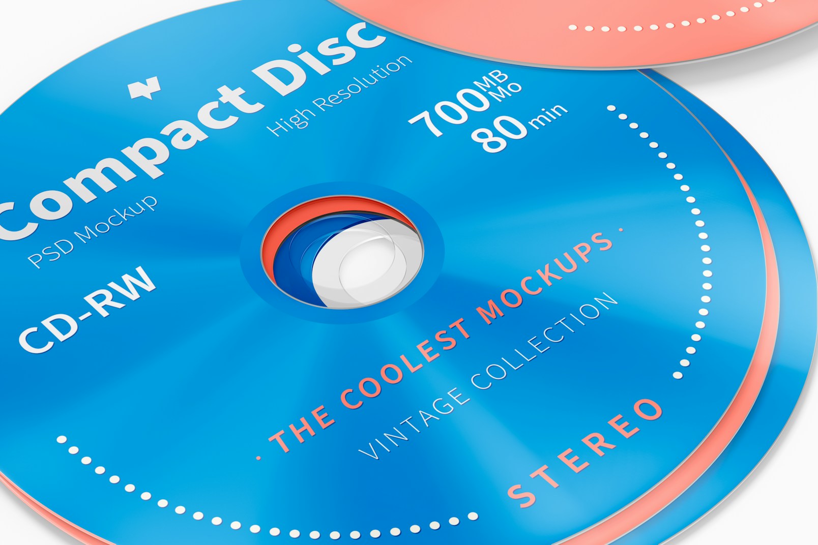 Compact Disc Mockup, Close Up