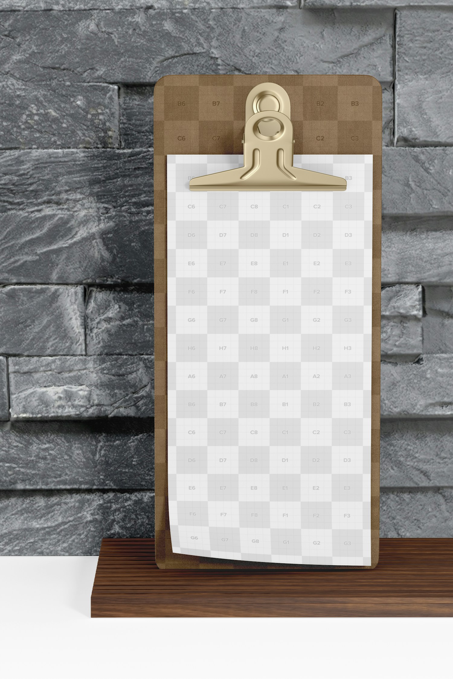 Long Clipboard Mockup, Front View